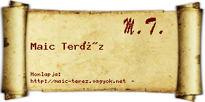 Maic Teréz névjegykártya